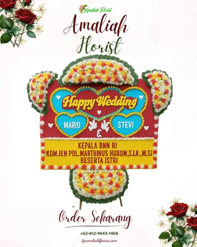 Karangan Papan Bunga Pernikahan di Kepandean Baru